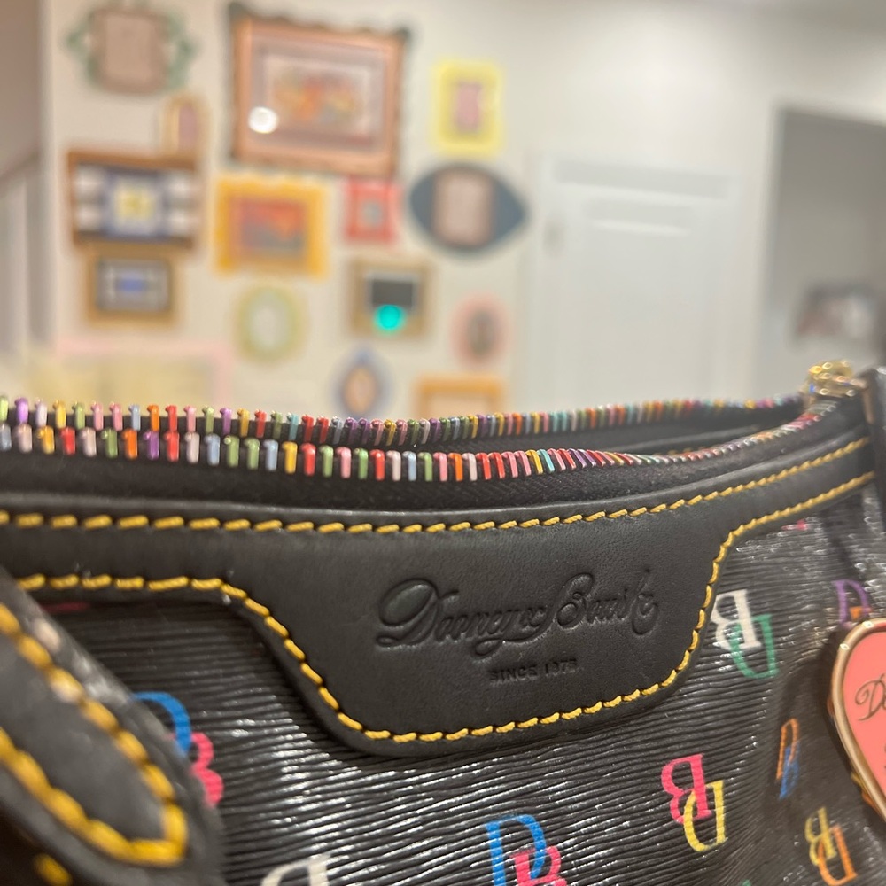 Dooney & Bourke Black Bag with Multicolor Logo - Picture 6 of 7